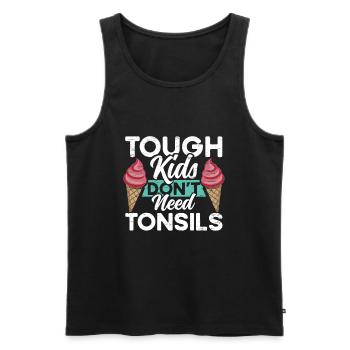 Children Don't Need Tonsil Survivors - Men's Premium Organic Tank Top - black - Front - Michal (187cm)