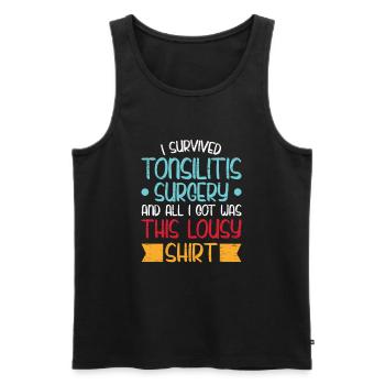 Survived tonsillitis surgery tonsillectomy - Men's Premium Organic Tank Top - black - Front - Michal (187cm)