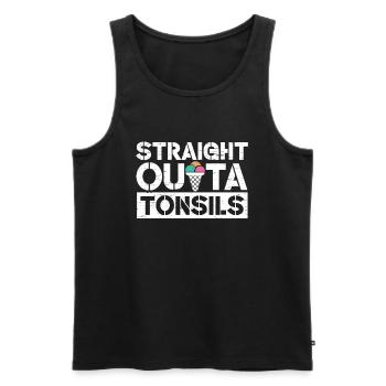 Straight Outa Tonsill Survivor Tonsillectomy - Men's Premium Organic Tank Top - black - Front - Michal (187cm)