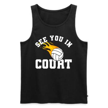 Ball Court Volleyball Flame Volleyball Player - Men's Premium Organic Tank Top - black - Front - Michal (187cm)