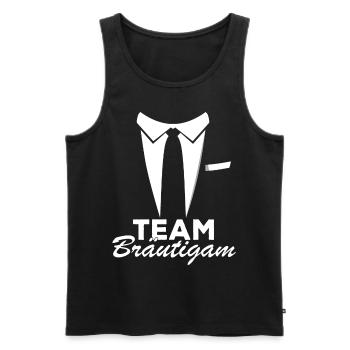 Heiraten JGA Bier Trinken Saufen Bräutigam - Männer Premium Bio Tank Top - Schwarz - Vorne - AI Model Male 178 light (178cm)