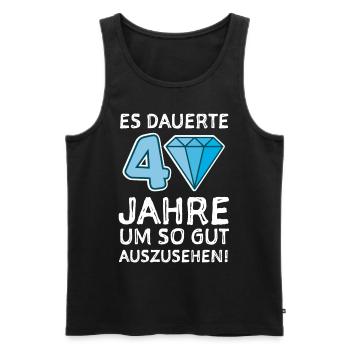 40 Jahre Gratulieren Glückwunsch - Männer Premium Bio Tank Top - Schwarz - Vorne - Michal (187cm)