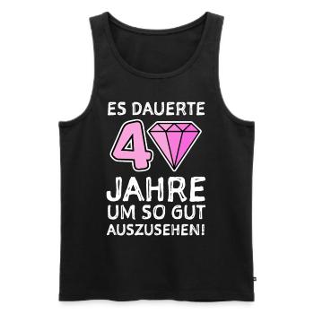 40 Jahre Gratulieren Geburtstagsgruß - Männer Premium Bio Tank Top - Schwarz - Vorne - Michal (187cm)