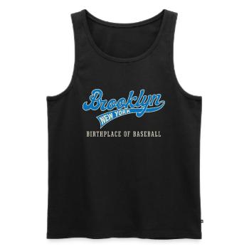 Brooklyn Birthplace of Baseball Badge - Men's Premium Organic Tank Top - black - Front - AI Model Male 178 light (178cm)