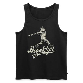 Brooklyn, Geburtsort des Baseballs, verblasst - Männer Premium Bio Tank Top - Schwarz - Vorne - AI Model Male 178 light (178cm)