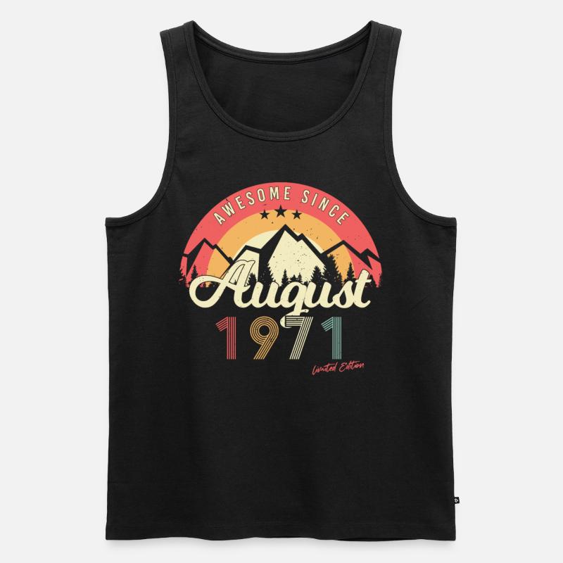 1971 August Retro - Männer Premium Bio Tank Top - Schwarz