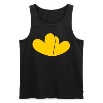 Two Yellow Hearts - Men's Premium Organic Tank Top - black - Front - Michal (187cm)