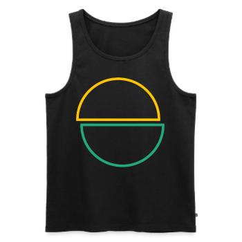 Halbe Kreise Gelbes Und Grünes Design - Männer Premium Bio Tank Top - Schwarz - Vorne - AI Model Male 178 light (178cm)