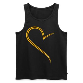 Halbes Gelbes Herz Simples Design - Männer Premium Bio Tank Top - Schwarz - Vorne - Michal (187cm)