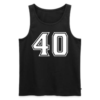 Numéro 40 Blanc - Débardeur bio Premium Homme - noir - Devant - Michal (187cm)