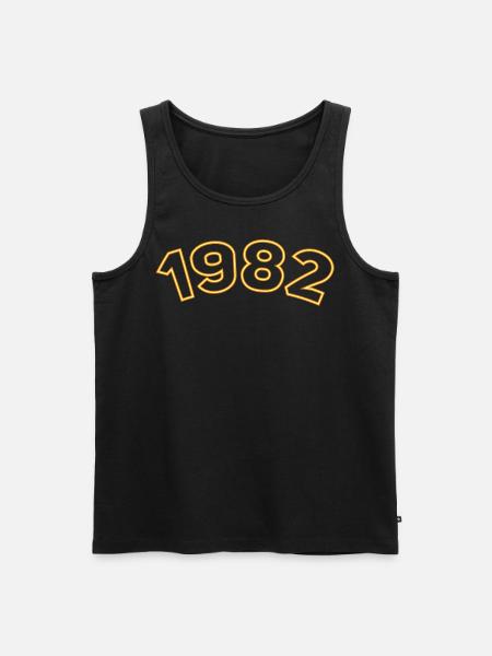 1982 Year Yellow - Men's Premium Organic Tank Top - black