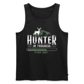 Buck Deer Hunting Hunter Vintage - Men's Premium Organic Tank Top - black - Front - Michal (187cm)