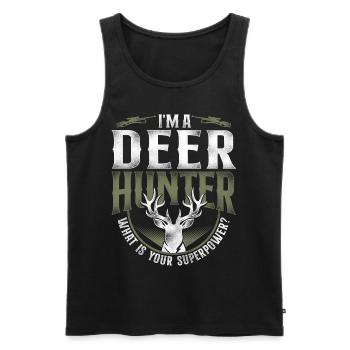 Buck Deer Hunting Hunter Vintage - Männer Premium Bio Tank Top - Schwarz - Vorne - Michal (187cm)