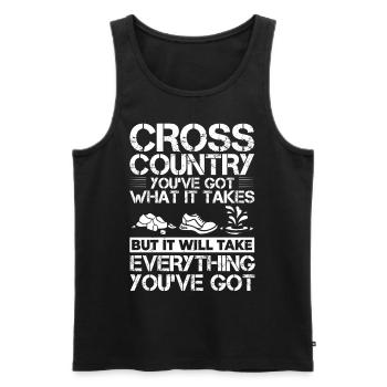 Cross Country Running Crosslauf Geländelauf Laufen - Débardeur bio Premium Homme - noir - Devant - Michal (187cm)