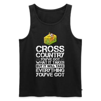 Cross Country Running Crosslauf Geländelauf Laufen - Männer Premium Bio Tank Top - Schwarz - Vorne - Michal (187cm)