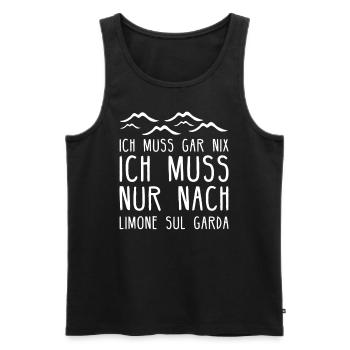 Limone am Gardasee I Motiv für Italien Urlaub - Männer Premium Bio Tank Top - Schwarz - Vorne - AI Model Male 178 light (178cm)