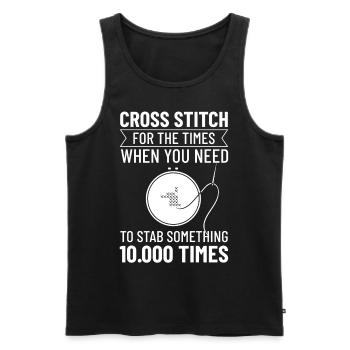 Cross Stitch Pattern Cross Stitch Needles Embroidery Weaving - Men's Premium Organic Tank Top - black - Front - AI Model Male 178 light (178cm)
