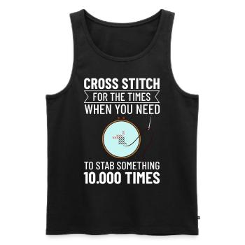 Cross Stitch Pattern Cross Stitch Needles Embroidery Weaving - Men's Premium Organic Tank Top - black - Front - AI Model Male 178 light (178cm)