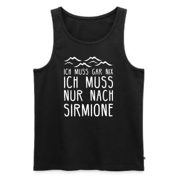 Sirmione am Gardasee I Motiv für Italien Urlaub - Männer Premium Bio Tank Top - Schwarz - Vorne - AI Model Male 178 light (178cm)