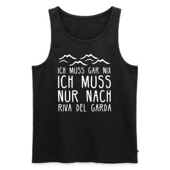 Riva del Garda am Gardasee I Motiv für Italien - Männer Premium Bio Tank Top - Schwarz - Vorne - AI Model Male 178 light (178cm)