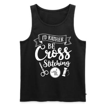 Cross Stitch Pattern Cross Stitch Needles Embroidery Weaving - Men's Premium Organic Tank Top - black - Front - AI Model Male 178 light (178cm)