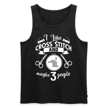 Cross Stitch Pattern Cross Stitch Needles Embroidery Weaving - Men's Premium Organic Tank Top - black - Front - AI Model Male 178 light (178cm)