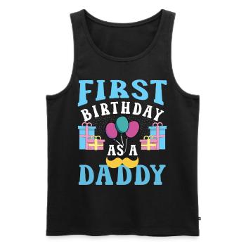 First Birthday As Daddy Father Papa Party - Men's Premium Organic Tank Top - black - Front - AI Model Male 178 light (178cm)