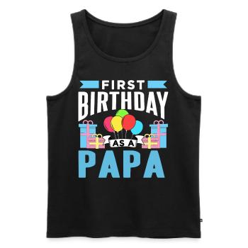 Erster Geburtstag Als Papa Party Vater Papi - Männer Premium Bio Tank Top - Schwarz - Vorne - AI Model Male 178 light (178cm)