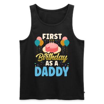 Erster Geburtstag Als Papi Party Vater Papa - Männer Premium Bio Tank Top - Schwarz - Vorne - Michal (187cm)
