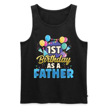 Erster Geburtstag Als Vater Party Papi Papa - Männer Premium Bio Tank Top - Schwarz - Vorne - Michal (187cm)