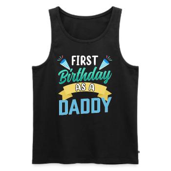 Erster Geburtstag Als Papi Vater Papa Party - Männer Premium Bio Tank Top - Schwarz - Vorne - Michal (187cm)