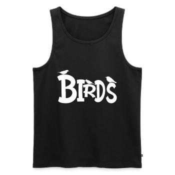 Oiseaux - Birdlife - Idée cadeau perruche - Débardeur bio Premium Homme - noir - Devant - AI Model Male 178 light (178cm)