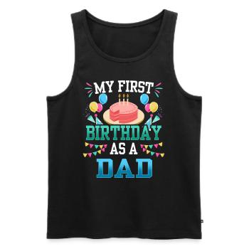 Mon premier anniversaire en tant que père papa papa - Débardeur bio Premium Homme - noir - Devant - Michal (187cm)