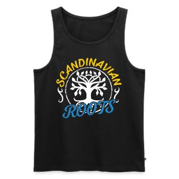 Skandinavische Wurzeln Schwedisch Skandinavien - Männer Premium Bio Tank Top - Schwarz - Vorne - AI Model Male 178 light (178cm)