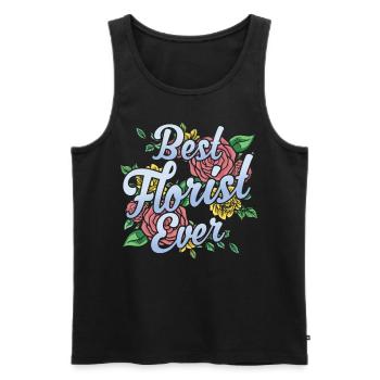 Bester Florist Aller Zeiten Blume Blumenladen - Männer Premium Bio Tank Top - Schwarz - Vorne - AI Model Male 178 light (178cm)
