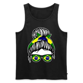 Brasilianer Brasilianisches Brasilien - Männer Premium Bio Tank Top - Schwarz - Vorne - AI Model Male 178 light (178cm)