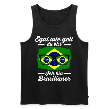 Brasilianer Brasilianisches Brasilien - Männer Premium Bio Tank Top - Schwarz - Vorne - Michal (187cm)