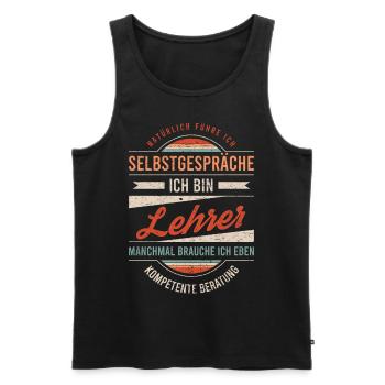 Lehrer Arbeitskollege Kollege Geschenk Retro - Männer Premium Bio Tank Top - Schwarz - Vorne - AI Model Male 178 light (178cm)