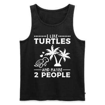I like turtles and maybe 2 people I - Men's Premium Organic Tank Top - black - Front - AI Model Male 178 light (178cm)
