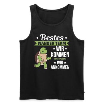 Bestes Wander Team Wir kommen an wenn wir ankommen - Männer Premium Bio Tank Top - Schwarz - Vorne - Michal (187cm)