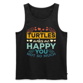Les tortues ne me rendent pas si heureux - - Débardeur bio Premium Homme - noir - Devant - Michal (187cm)