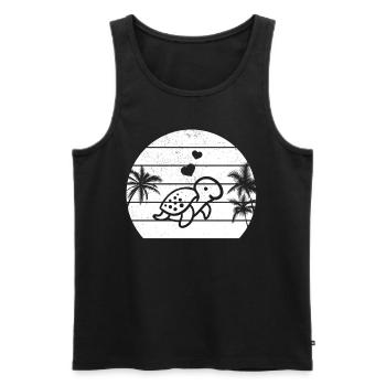 Cute turtle at sunset, turtle, - Men's Premium Organic Tank Top - black - Front - AI Model Male 178 light (178cm)