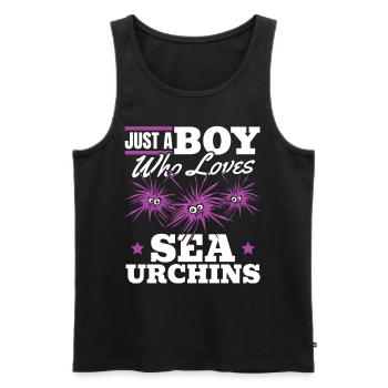 Nur ein Junge, der Seeigel liebt - Männer Premium Bio Tank Top - Schwarz - Vorne - AI Model Male 178 light (178cm)
