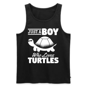 Turtle Lovers Sea Turtle - Un seul - Débardeur bio Premium Homme - noir - Devant - Michal (187cm)