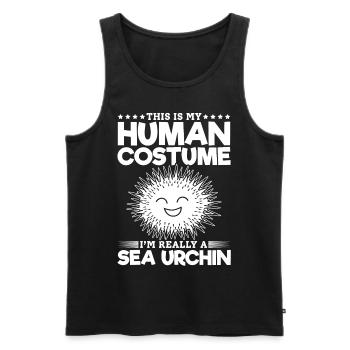 C’est mon costume humain je suis vraiment - Débardeur bio Premium Homme - noir - Devant - Michal (187cm)