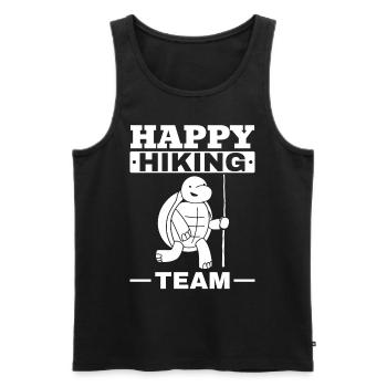 Mountain Sports Hiking Turtle Happy hiking team - Men's Premium Organic Tank Top - black - Front - AI Model Male 178 light (178cm)