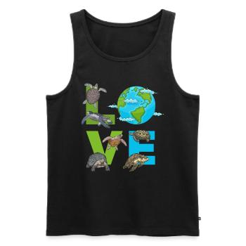 LOVE Turtles Earth Day Turtle Environment Save - Men's Premium Organic Tank Top - black - Front - AI Model Male 178 light (178cm)