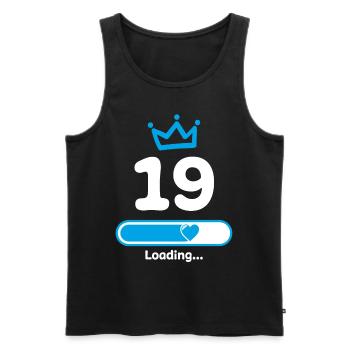 19e anniversaire Krone Félicitations Félicitations - Débardeur bio Premium Homme - noir - Devant - Michal (187cm)