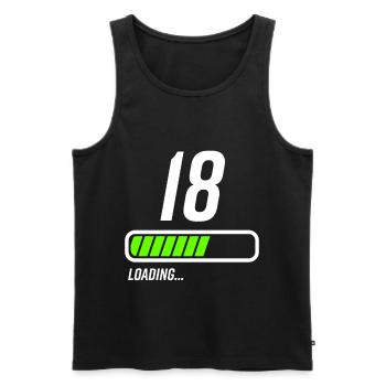 Faisceau de chargement du 18e anniversaire - Débardeur bio Premium Homme - noir - Devant - AI Model Male 178 light (178cm)