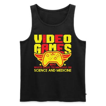 Games Why Waste Technology On Science - Men's Premium Organic Tank Top - black - Front - Michal (187cm)